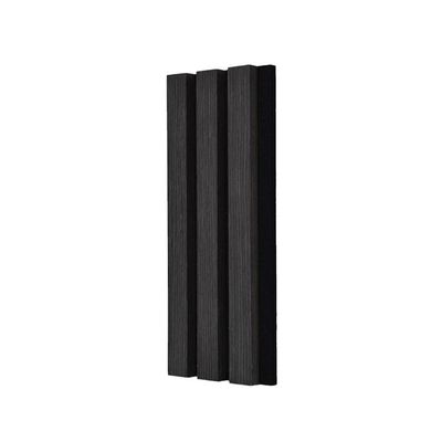 Siyah meşe akustik ahşap slayt duvar panelleri 600x2400mm 0.85 NRC Ses emici
