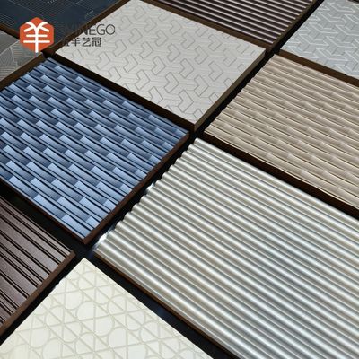 İç tasarım için 3 boyutlu zarif embossed veneer duvar panelleri 2400mm