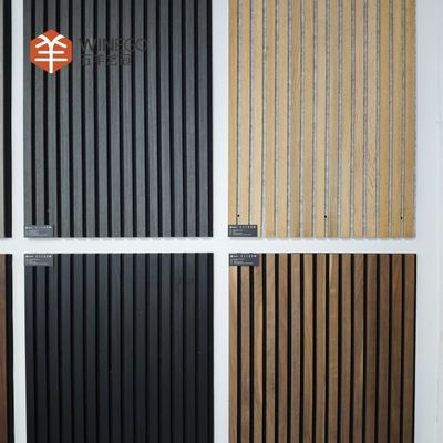 Duvar ve tavan için PET Filtresi Desteklemiş Modern Ahşap Kayalık Akustik Panel